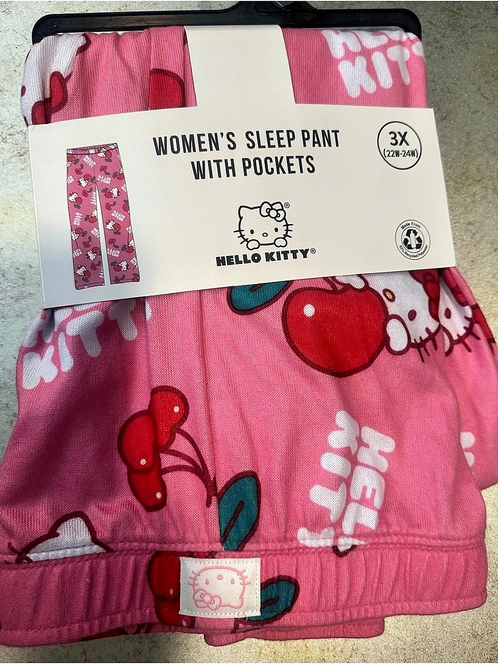Hello Kitty Women's plus size Size 3X Sleep Pant with Pockets Pink New
